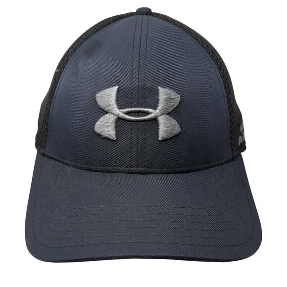 Under Armour Golf Fitted Hat Blue Large Embroidered Logo Colorblock - Picture 1 of 9